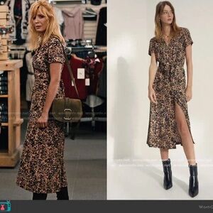 Aritzia Wilfred Leopard Shirt Dress